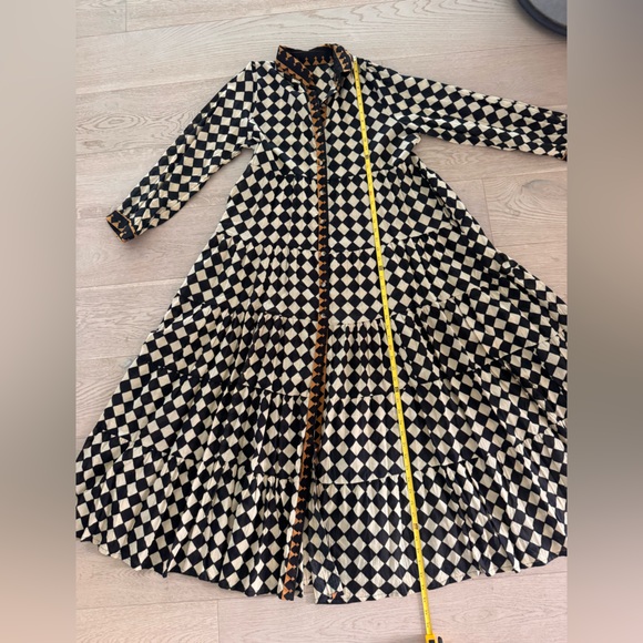 Checkered button down flare dress size small - Picture 3 of 4